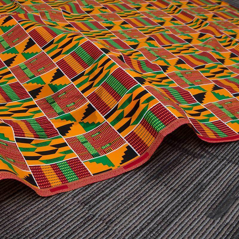 1Yard Wax Print Fabric African Batik Double-sided Geometric Clothing Sewing DIY