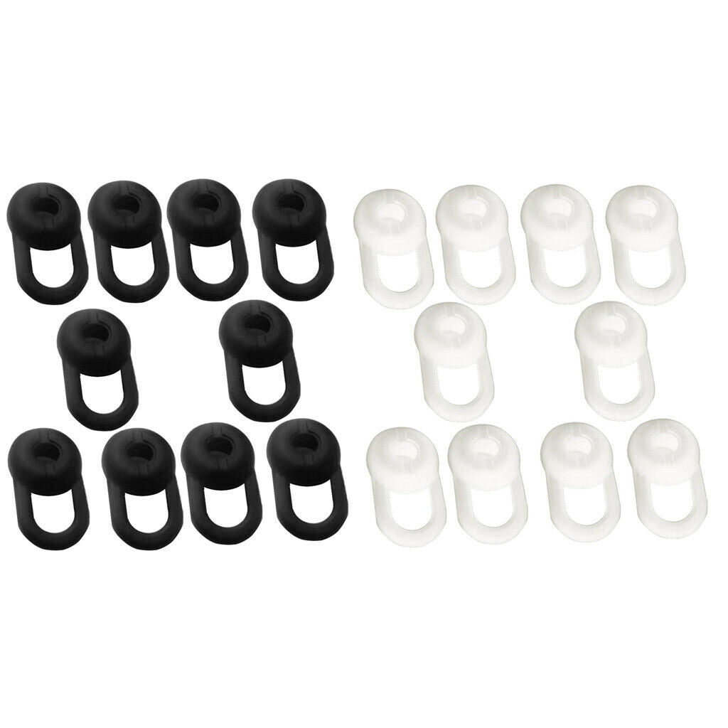 20 Pieces Soft Silicone Ear Buds Waterproof Eartips Replace for