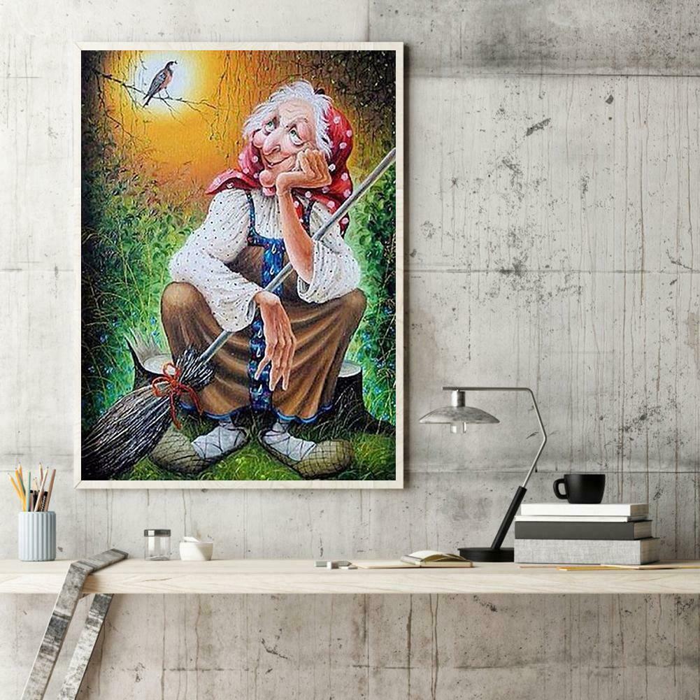 5D DIY Full Drill Diamond Painting Old Lady Embroidery Mosaic Craft Kits @