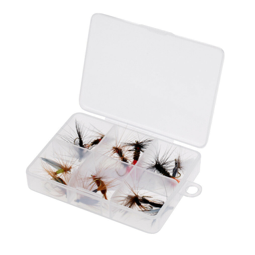 Multi-color Dry Hook Lures Fly Fishing Flies Set with a Box Trout Fly Flies