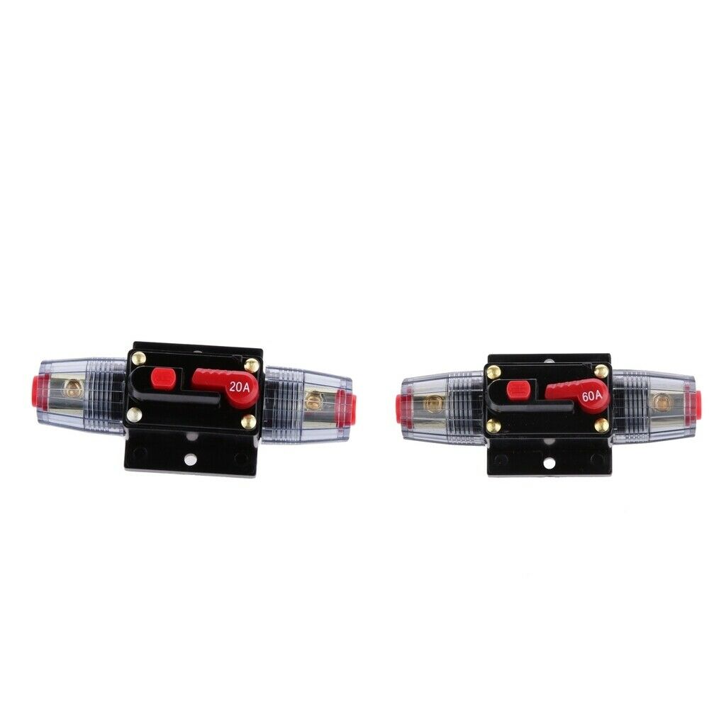 2Piece Manual Reset Circuit Breaker 12v/24v Car Auto Boat Audio Fuse Holder