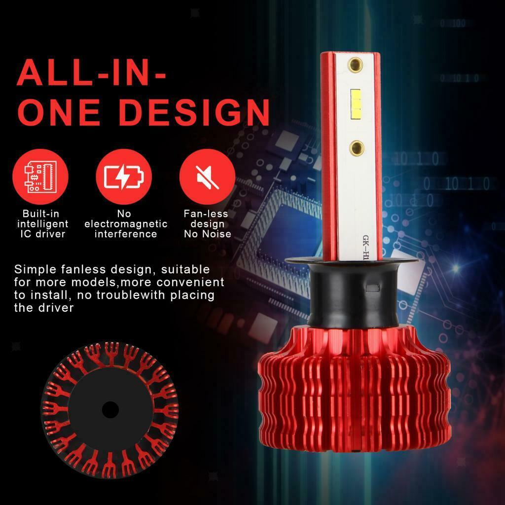 Ultra Bright Auto Truck CSP Chip LED Headlamp Bulbs H1 9-30V White Beam