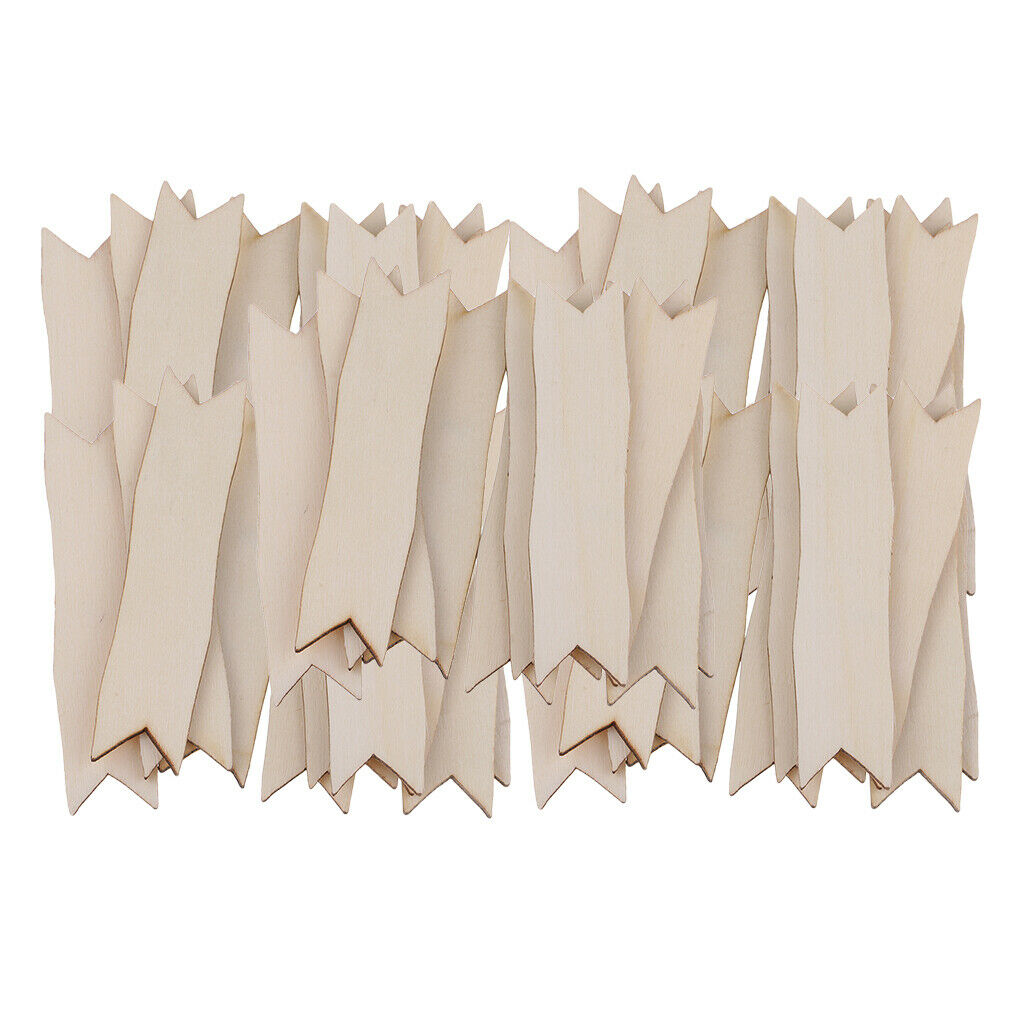 50Pcs Natural MDF Cut Arrow Shapes Blanks Signs Wooden Embellishments Crafts