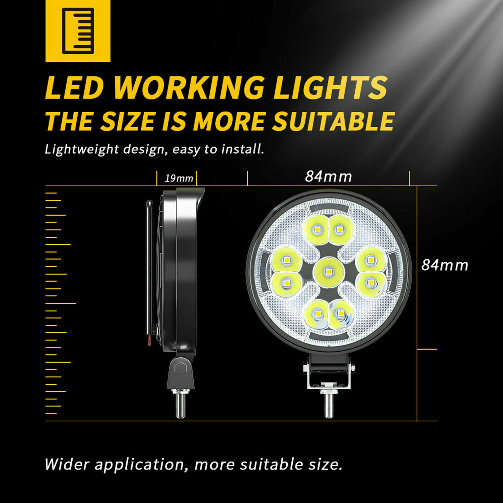 2x 4inch LED Work Light Bar 63W 4WD Offroad Spot Pods Fog Truck SUV Driving Lamp