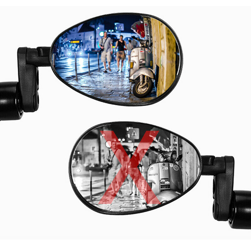 Bicycle Rearview Mirror 360Â° Wide-angle Convex Plane Handlebar Mirror with Light