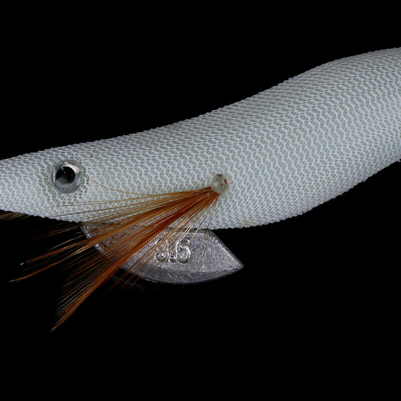 1PC Luminous Squid Jigs White Glow Wood Shrimp with Octopus Squid Jig Hoo.l8