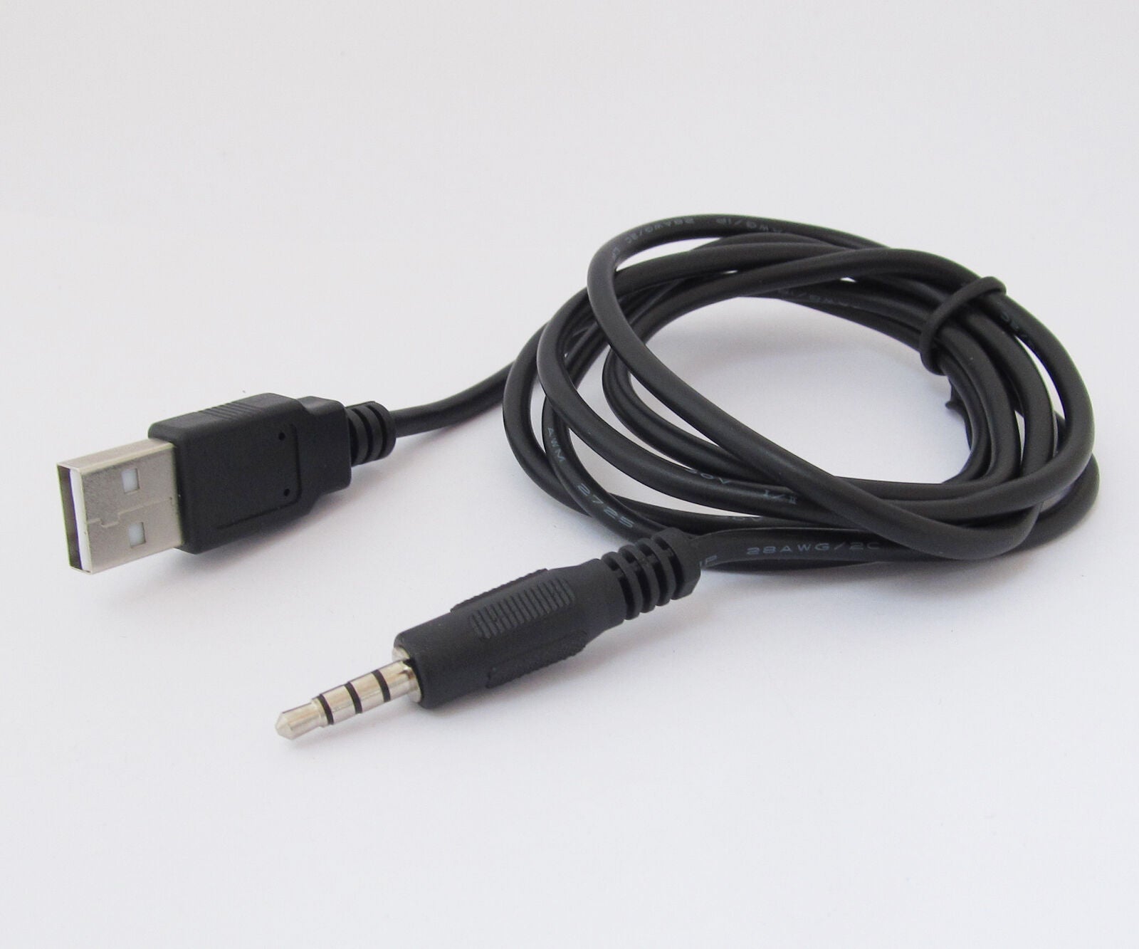 1pc 1.2M 4ft 3.5mm Male 4 Pole to USB A Male Adapter Convert Data Cord Cable