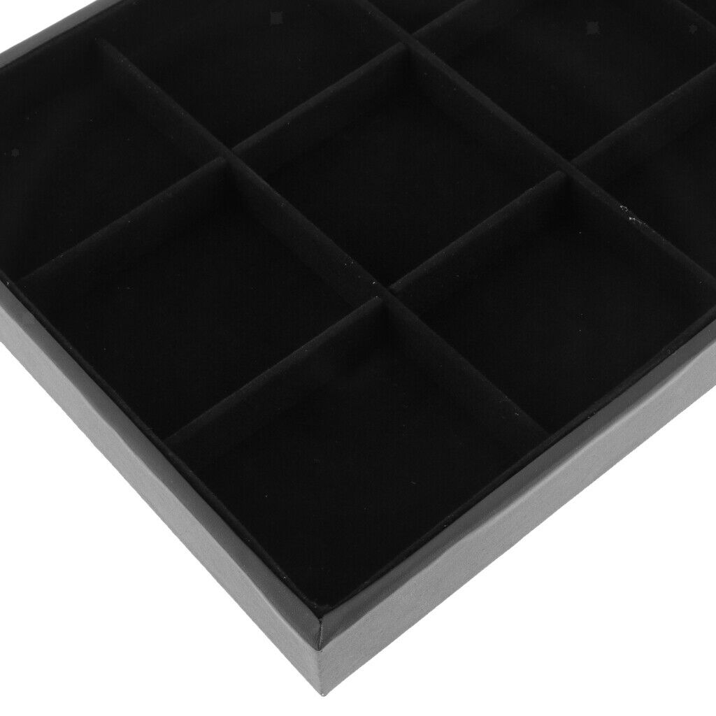 12 Grids Bracelet Display Tray Case Organizer Jewelry Storage - Black