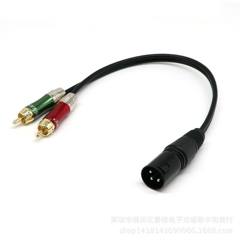Audio cable 2 RCA to XLR 公/mother Double lotus turn card audio cable F3Y6