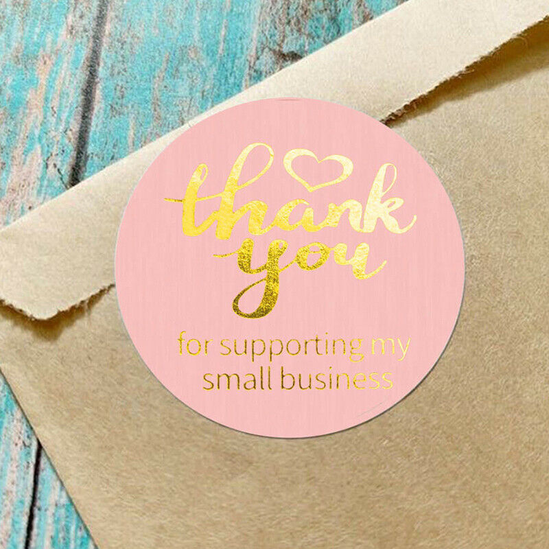500 Pcs/Roll Thank You For Supporting My Small Business 1 Inch Gift Stickers Tt