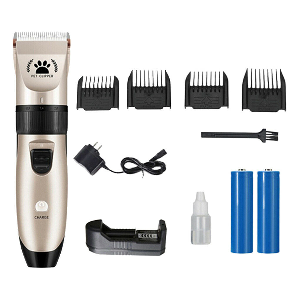 Electric Pet Cat Dog Grooming Clippers Hair Trimmer Shaver Kit USB Rechargable