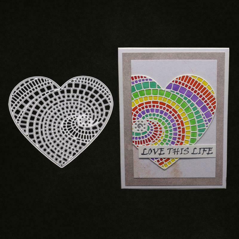 Heart Metal Cutting Dies Stencil Scrapbooking DIY Album Stamp Paper Cards Emboss