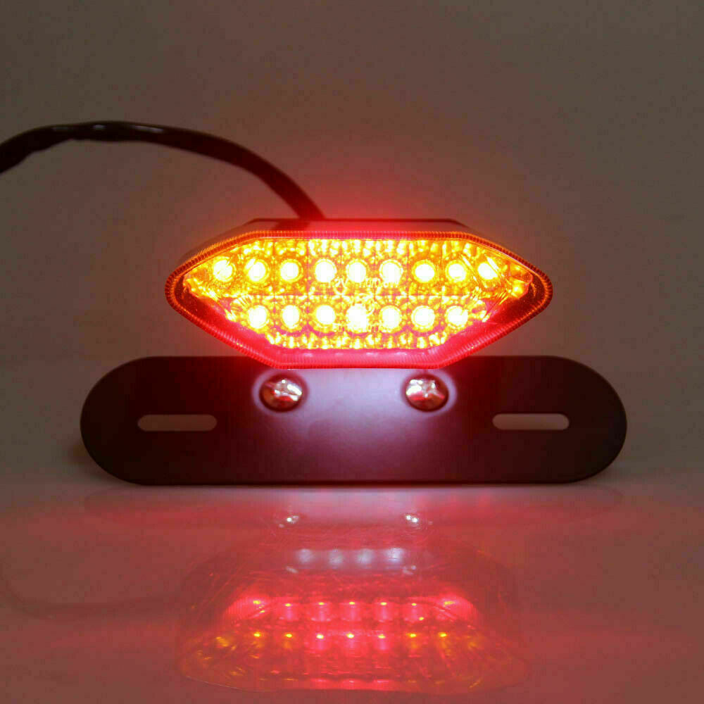 Motorcycle 16 LED Turn Signals Brake Light License Plate Integrated Tail Light
