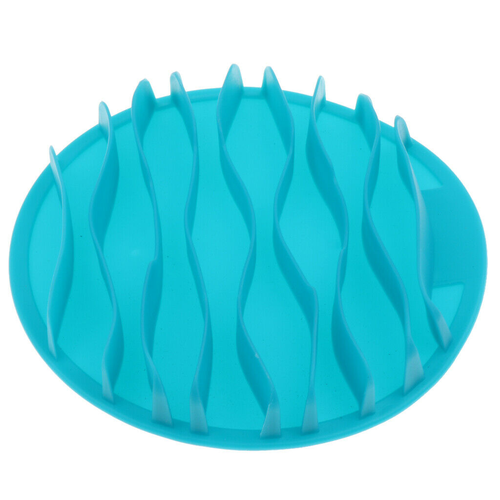 Silicone Slow Feeder Dog Bowl Pet Puppy Cat Feeding Tray Non-Toxic  Blue