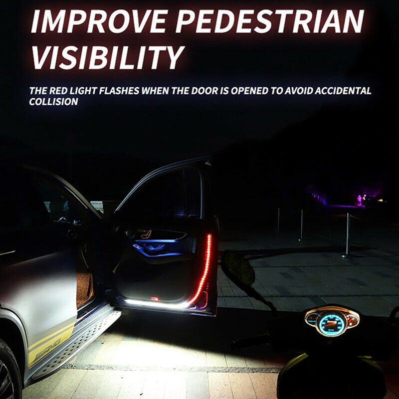 2X Anti-collision Car Door Strip Opened Warning Lamp Flashing Signal LED LigBDA