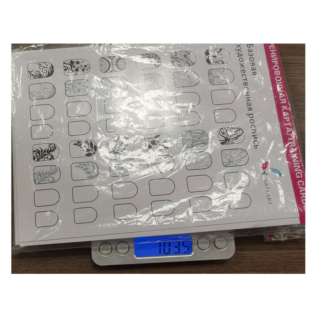 12pcs Acrylic Lines Nail Art Practice Painting Guide Paper Book Easy to Clean
