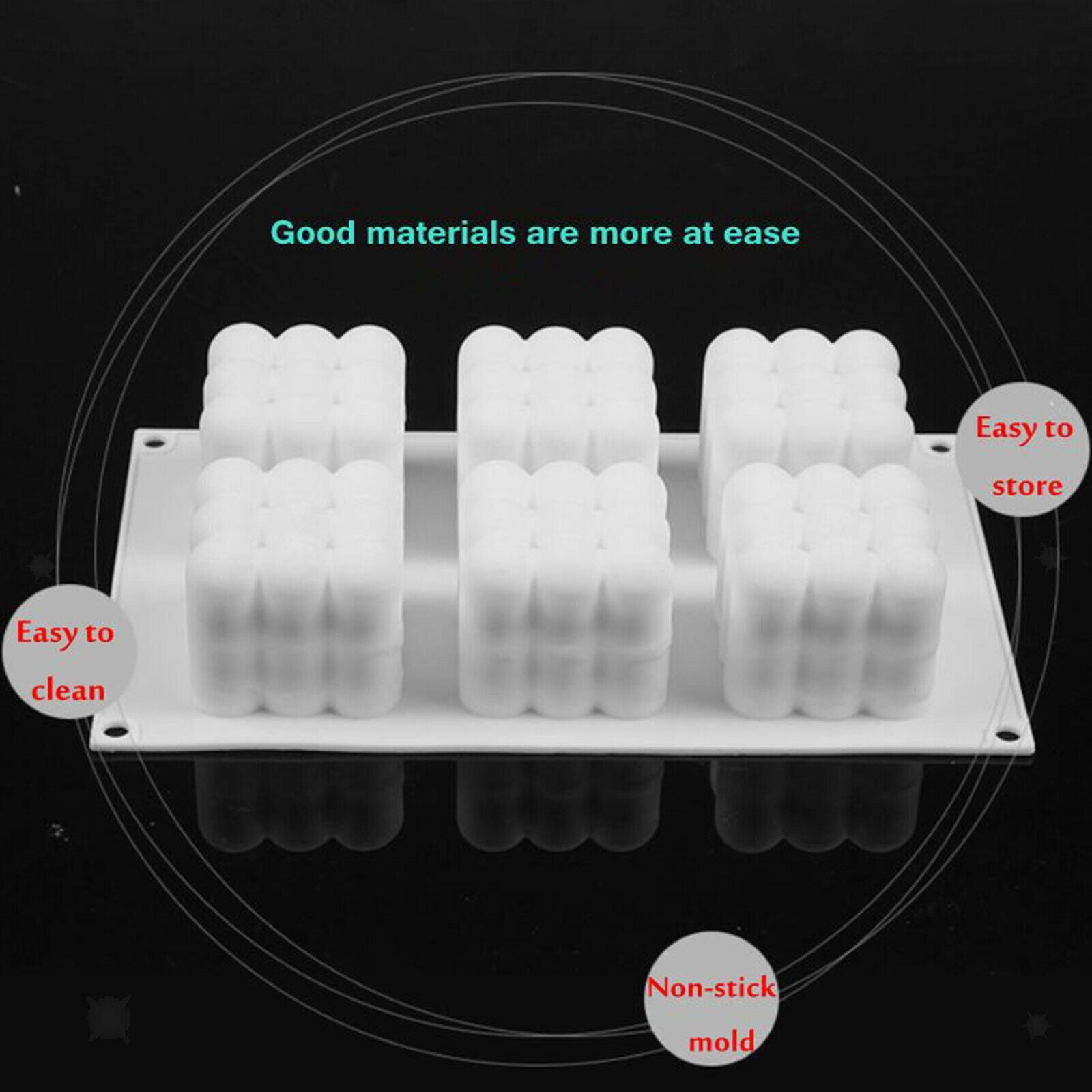 Cube Silicone Mold Dessert Fondant Pastry Baking Mould DIY Soap Candle