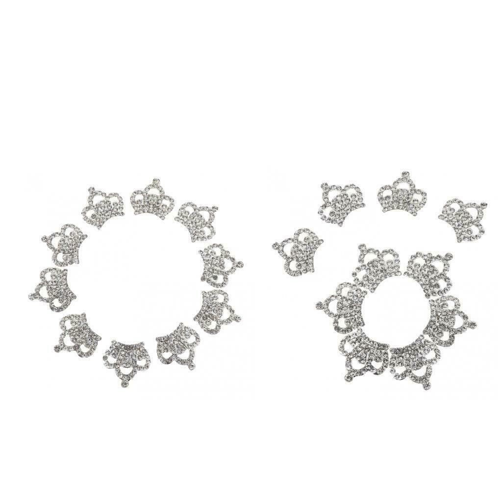 20Pcs Rhinestone Crown Charms for Hair Clips Bags Clothes DIY Jewelry Making