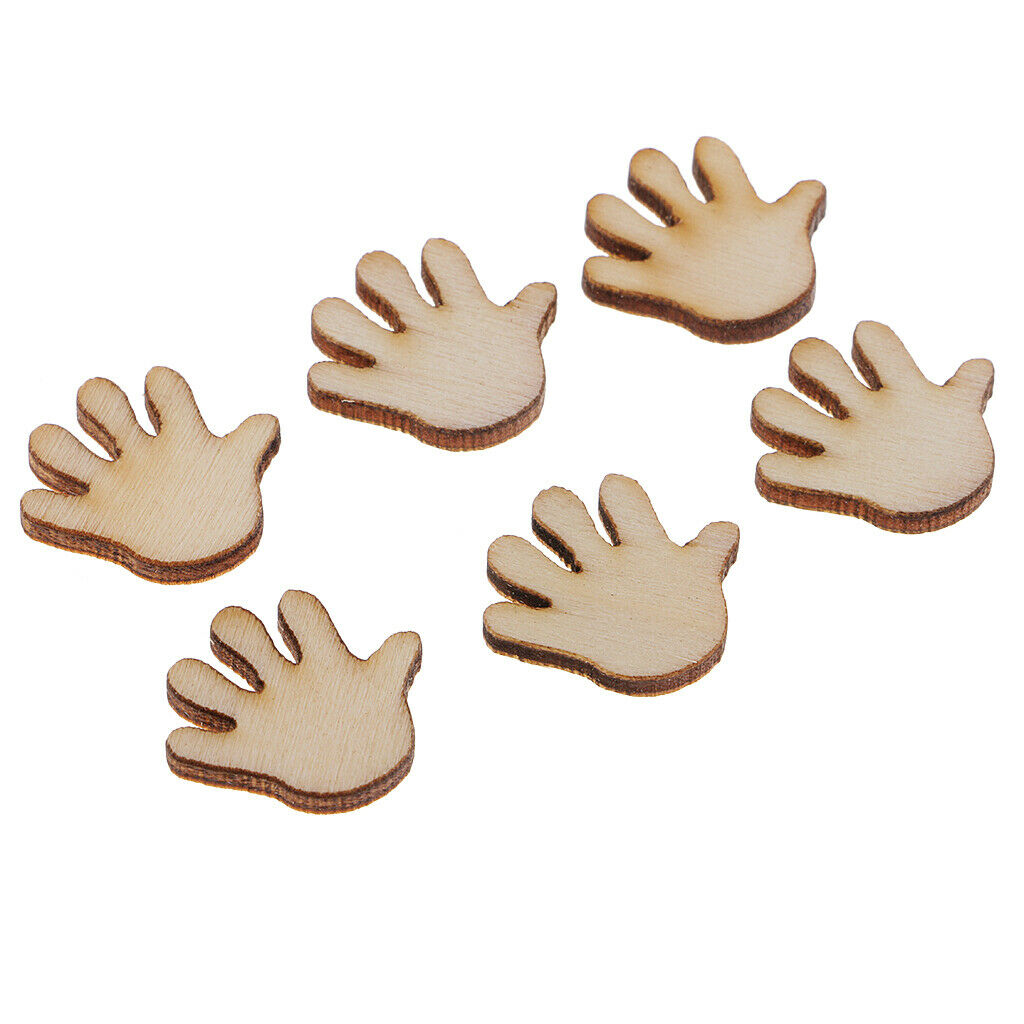 100 pieces hand shapes wooden disks paintable wood disks decoration wood