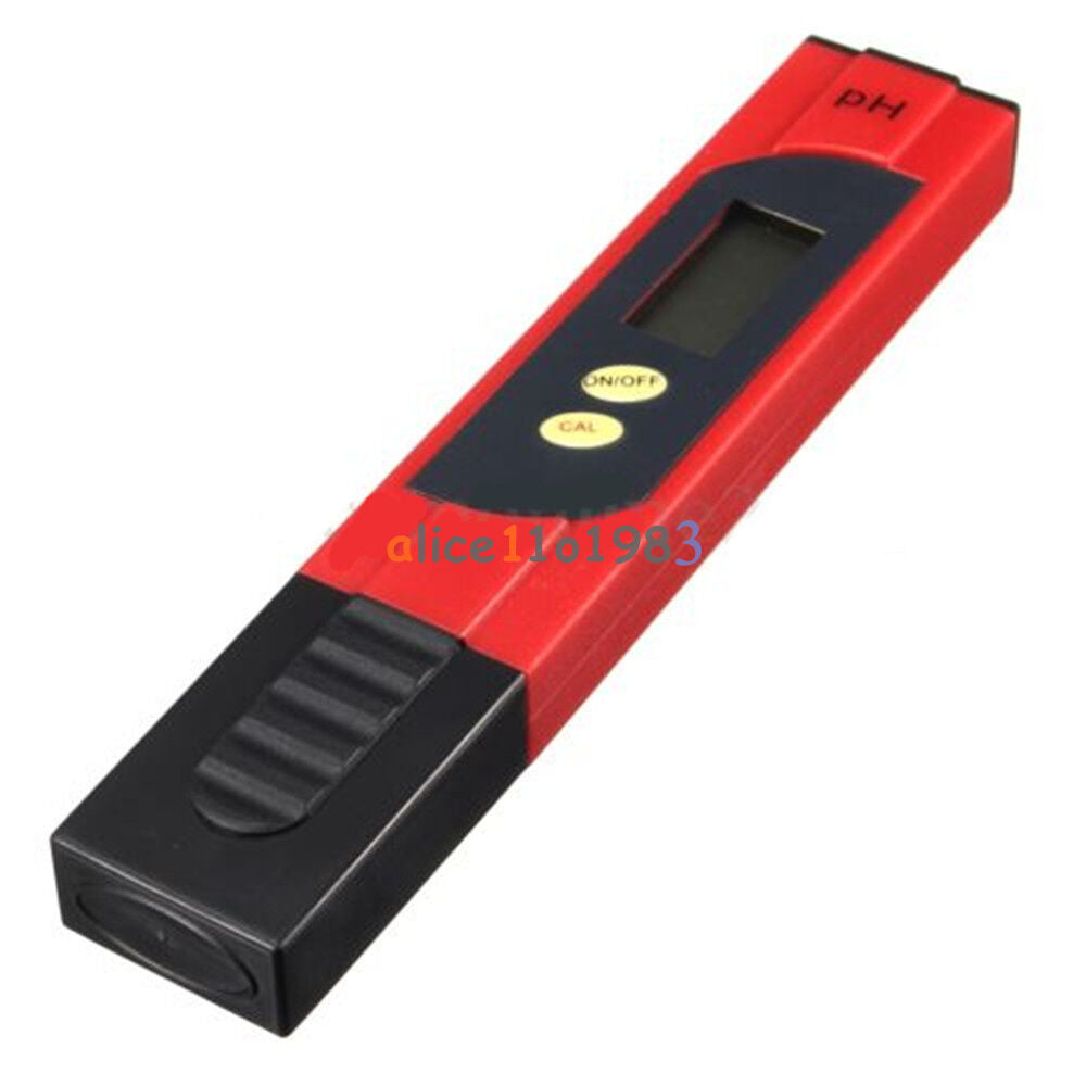 Red Pocket LCD PH Meter Tester Pen Hydroponics Aquarium Pool Water Measure