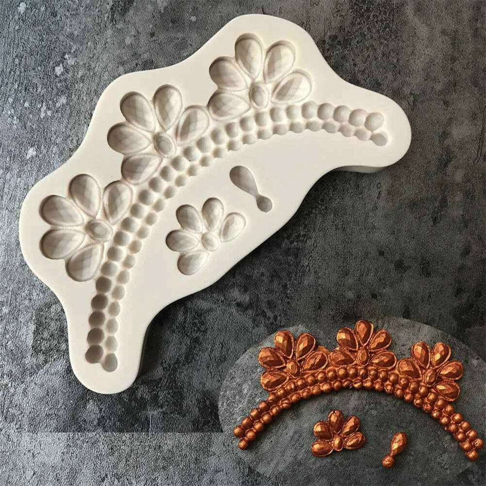 Gem Cake Border Silicone Mold DIY Fondant Cake Decorating Tools Baking Mou.l8