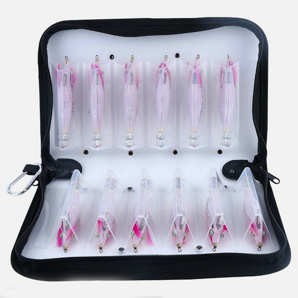Waterproof Squid Jigs Bag Tackle Fishing Both Side Storage 12 Compartment