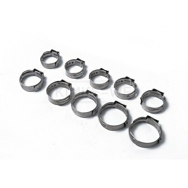 90pcs Stainless Steel Single Ear Hose Clamps Fuel Air Pipe O-Clips 12 Size Kits