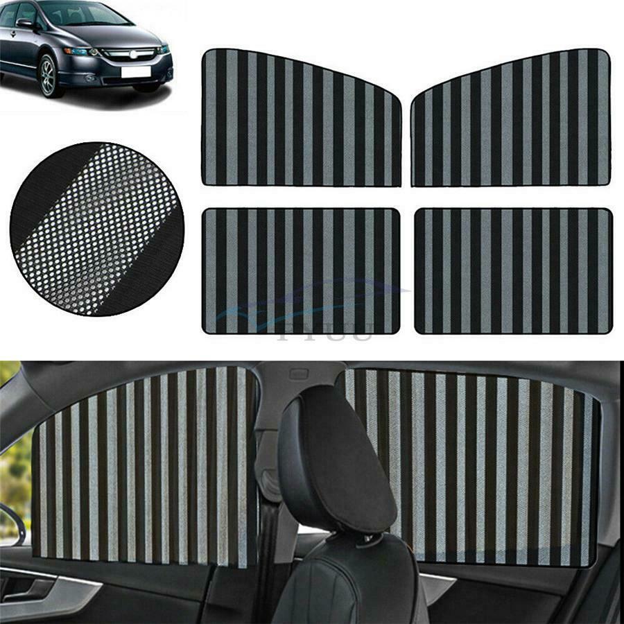 4Pieces 80×50×20cm/78×50cm Polyester Anti-UV Car Front&Back Row Sunshade Curtain