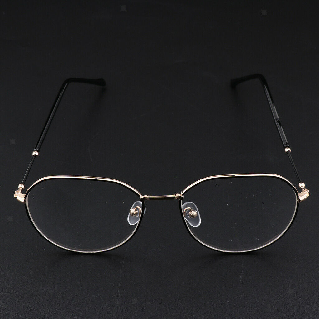 Simple Myopia Metal Glasses Frame Sunglasses Frame fo Women Men Black+Golden