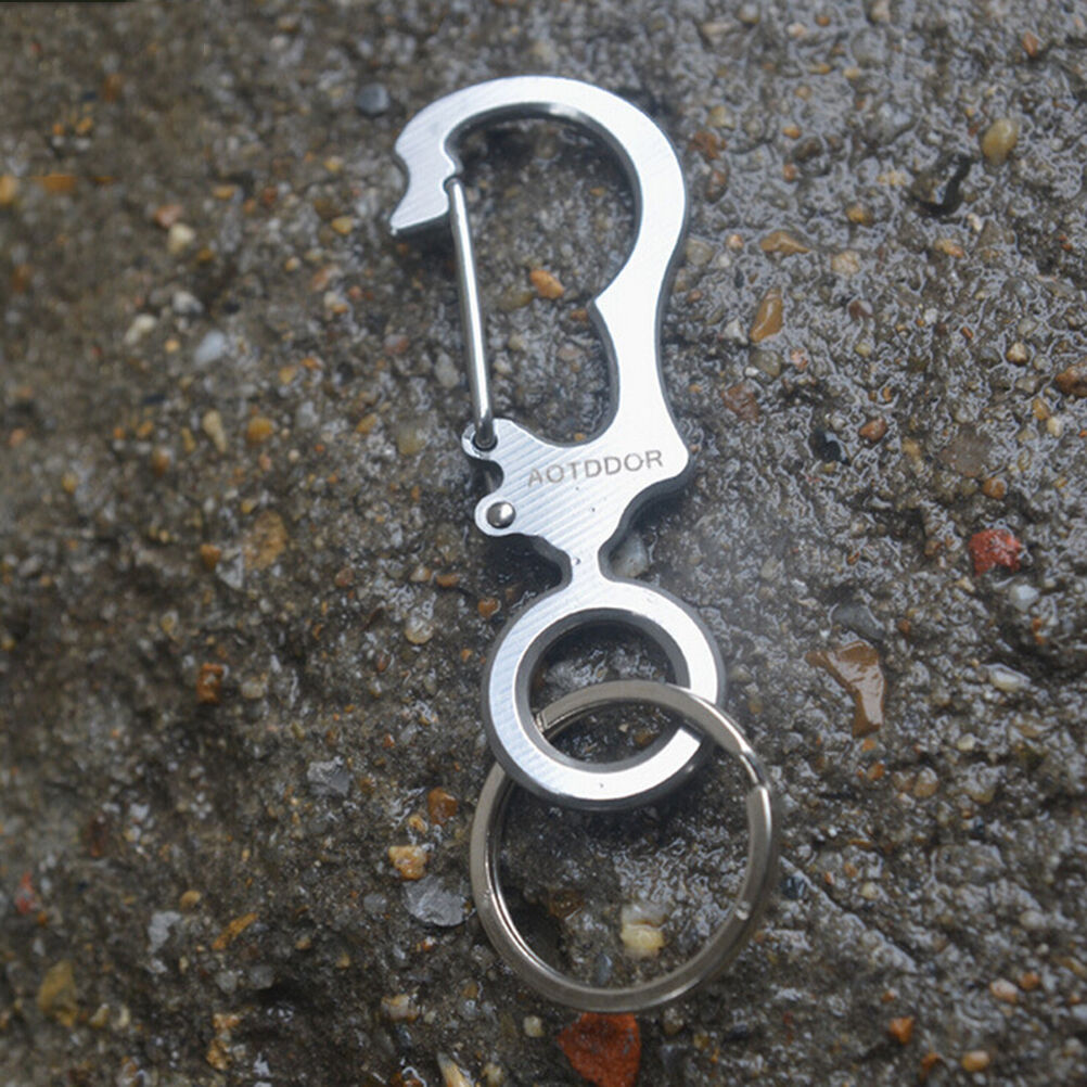 Stainless Steel Keychain Keyring EDC Outdoor Multifunction Pocket Tool Fi.l8