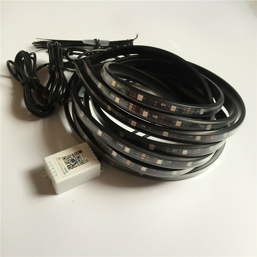 4Pcs LED Strip Under Car Tube Underglow Neon Light Kit Phone APP Sound  Control