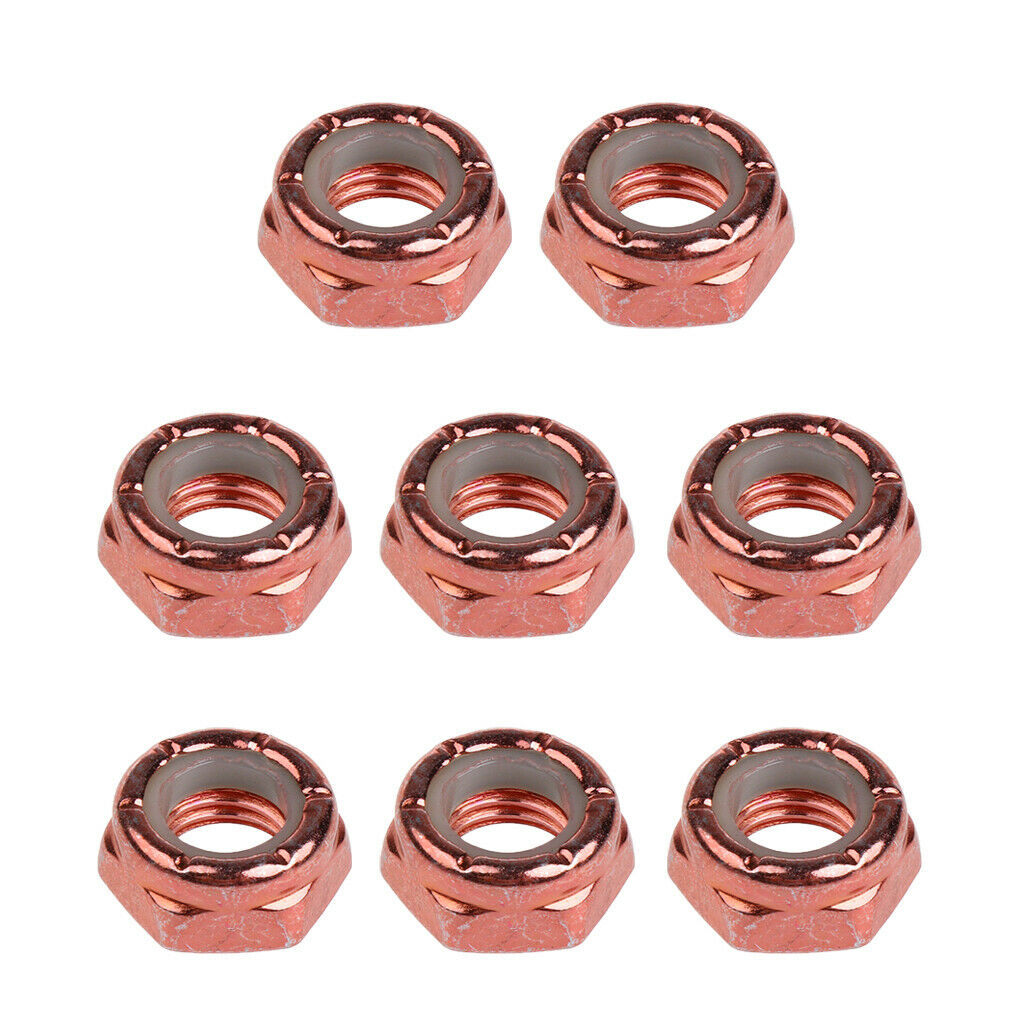 8pcs Skateboard Replacement Truck Axle Screw Nuts Longboard Parts Chocolate