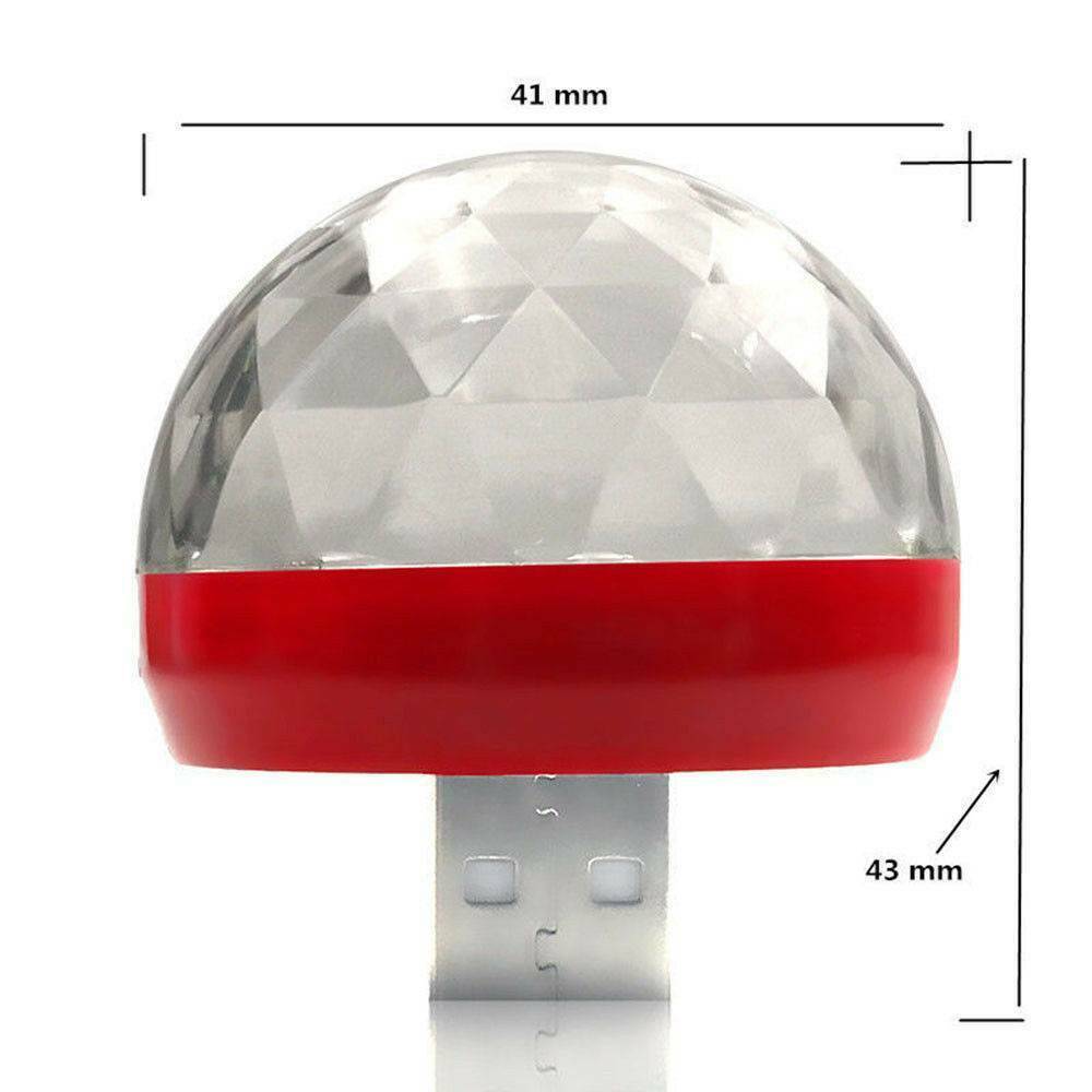 US Mini USB RGB LED Stage Lamp Remote Controls Disco Ball Lights Home Car Party