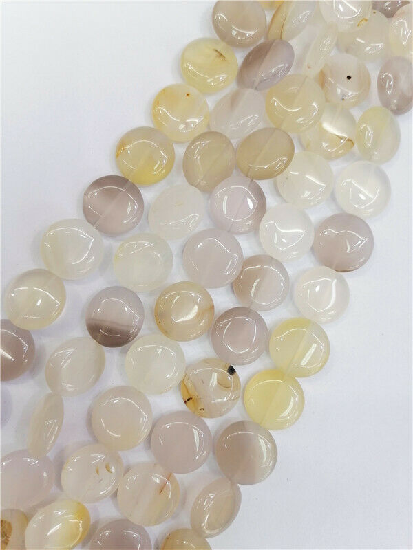 1 Strand 16x5mm Natural Gray Agate Round DIY Spacer Loose Beads 15.5inch HH8773
