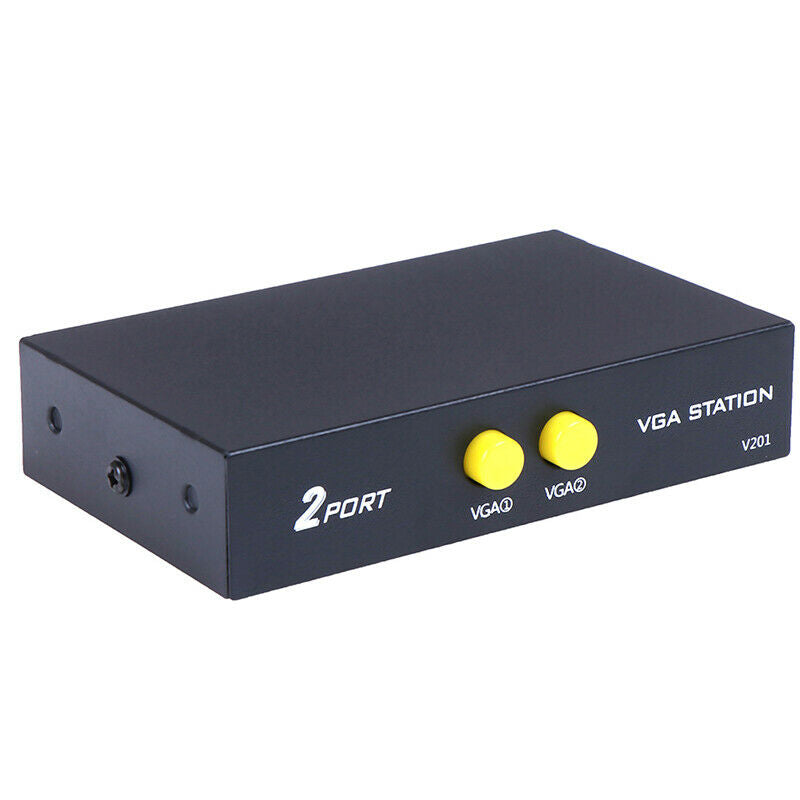 1PCS New 2 Port Computer VGA Switcher Sharer KVM SwitDD
