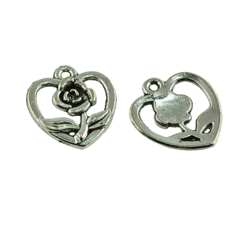 DIY Jewelry Making:Exquisite 50pcs Heart Pattern Dangle Pendant For Necklace