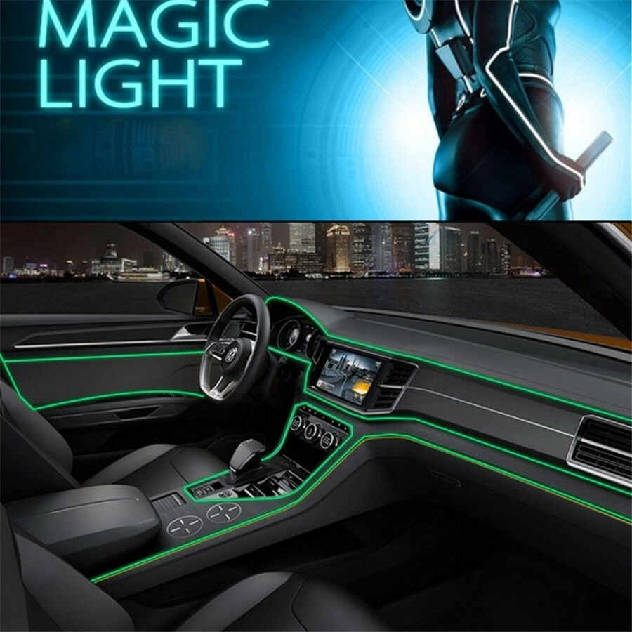 4M Green LED Ambient Light Lamp Optical Fiber Light for Auto Interior Door Decor