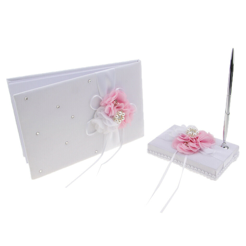 3 Pieces Guest Book Set, Ballpoint Pen, Wedding Pen Stand