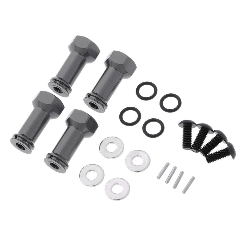 4 Pack Alloy 12mm Hex 25mm Wheel Extension Adapter Drive Hub for 1/18 Scale RC