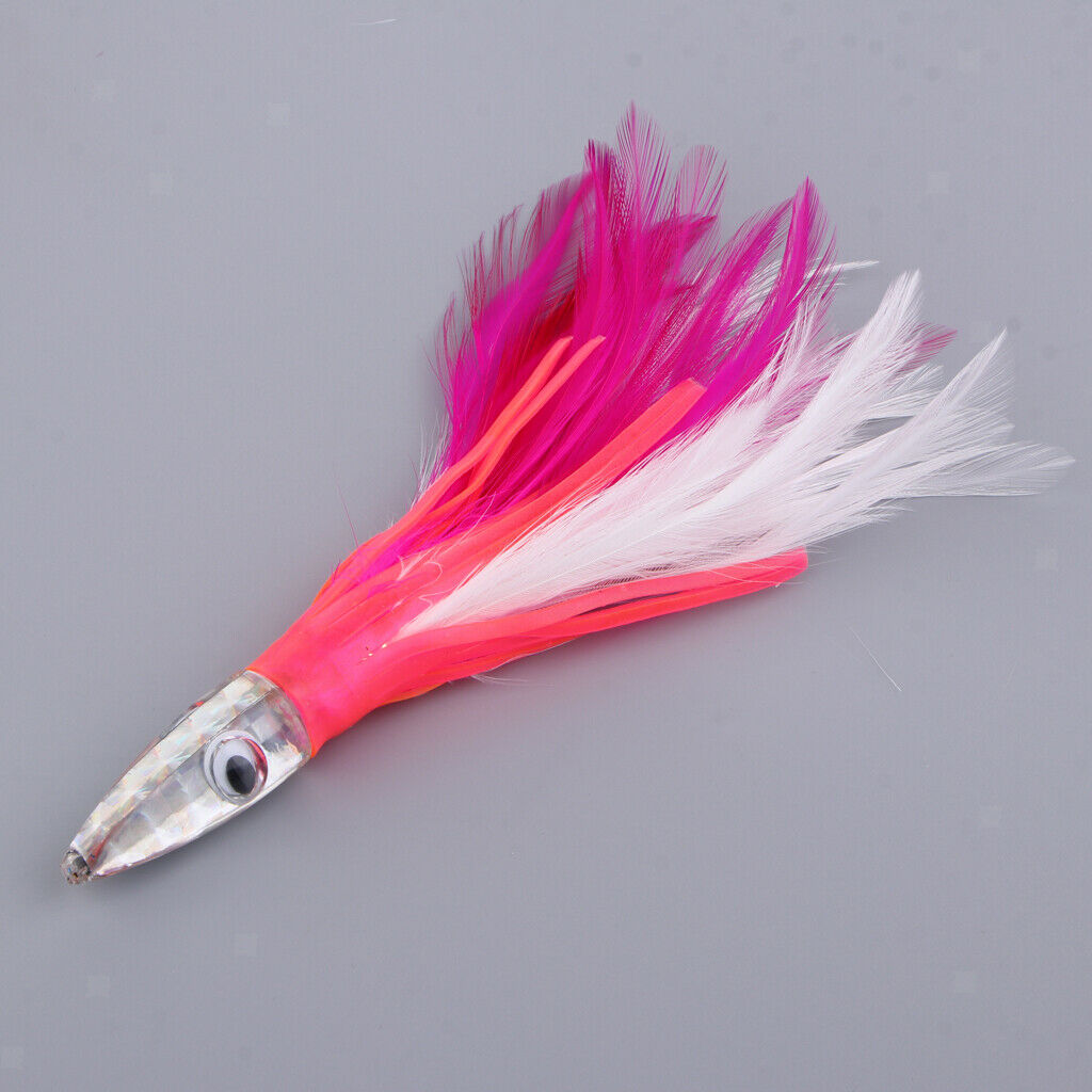 Pink + Green Fishing Lure 14cm 32g Head Feather Marlin Lure