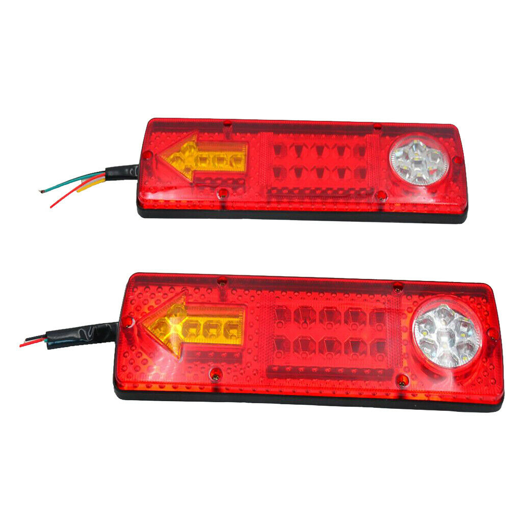 2pcs LED Truck Trailer Tail Lights Turn Signal Indicator Brake Rear Lamp