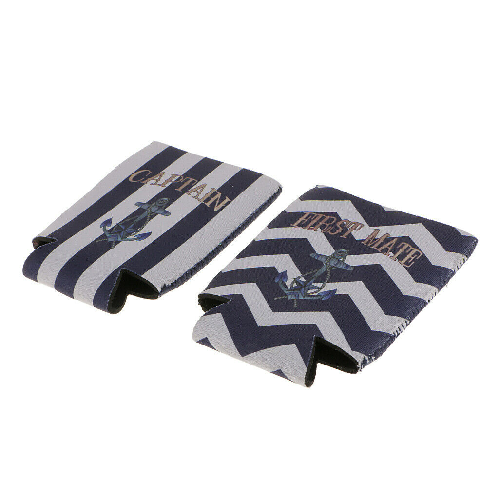 4pcs Nautical Anchor Soda Beer Bottle Tin Can Cooler Chilling Sleeve Holder