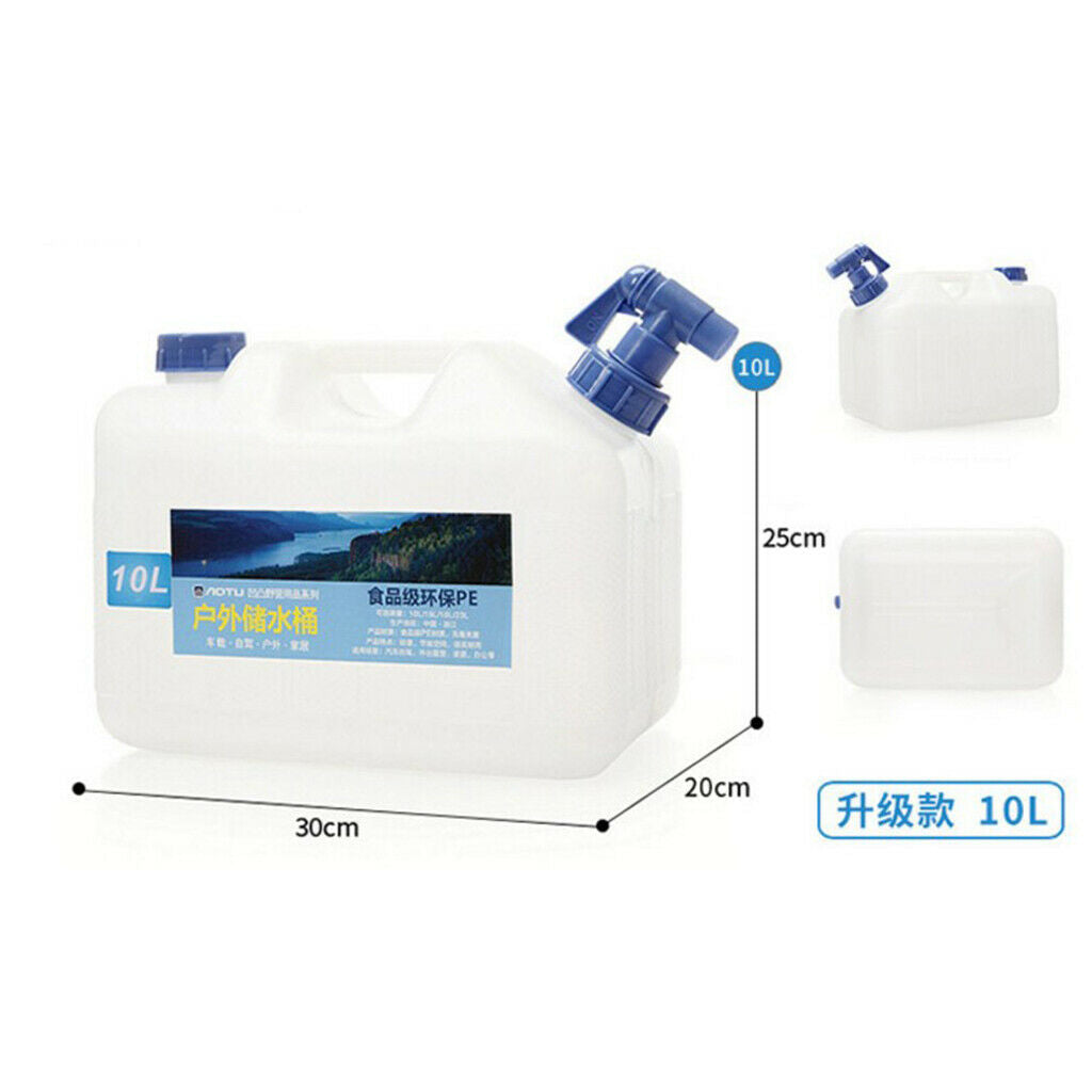 10L Water Container Plastic Water Carrier Tank Outdoor Food Grade Drinking Water