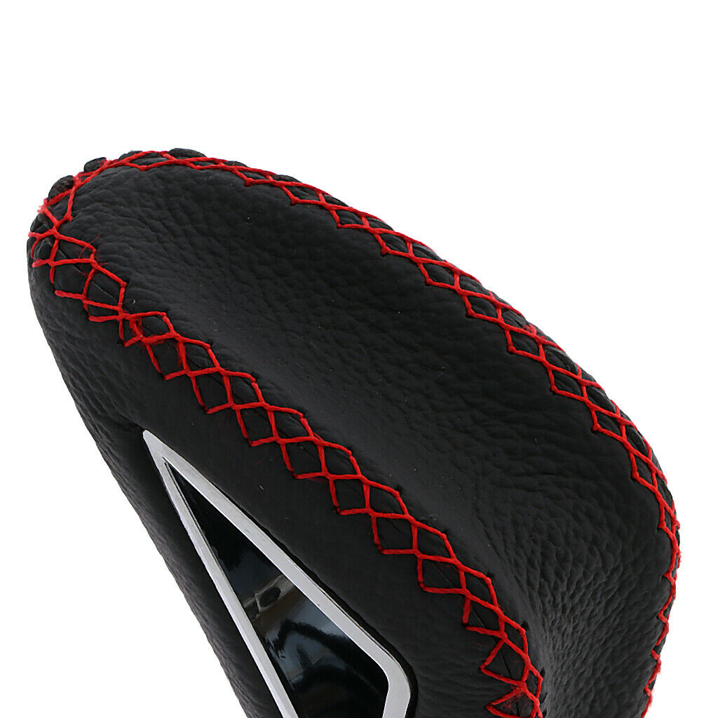 Universal Leather Red Wire Manual Car Gear Stick Shift Knob Shifter Black
