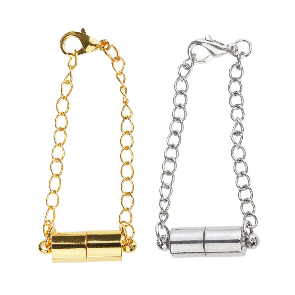 2 Pieces Necklace Extender Chains Set Jewelry Extenders Bracelet Extender with