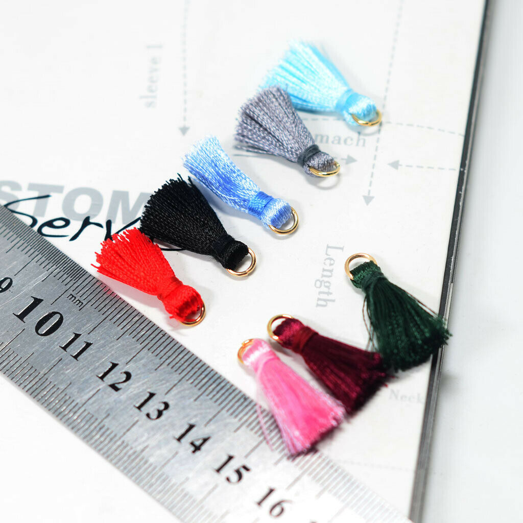 30x 23mm Handmade Silk Tassels Decoration Pendant Key Chains Bag Accessories