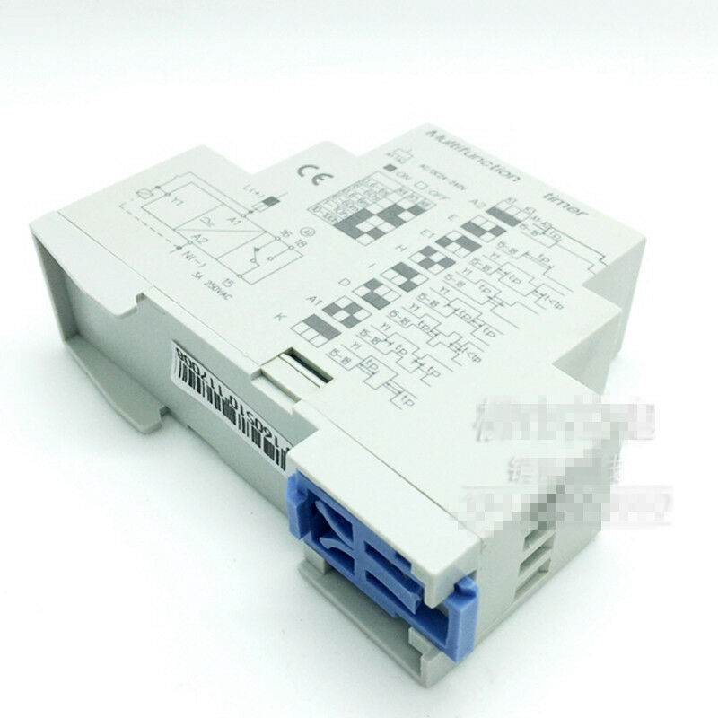1PCS Timer Relay Switch Multifunction DIN rail Mounting AC/DC 24-240V 0.6S-100H
