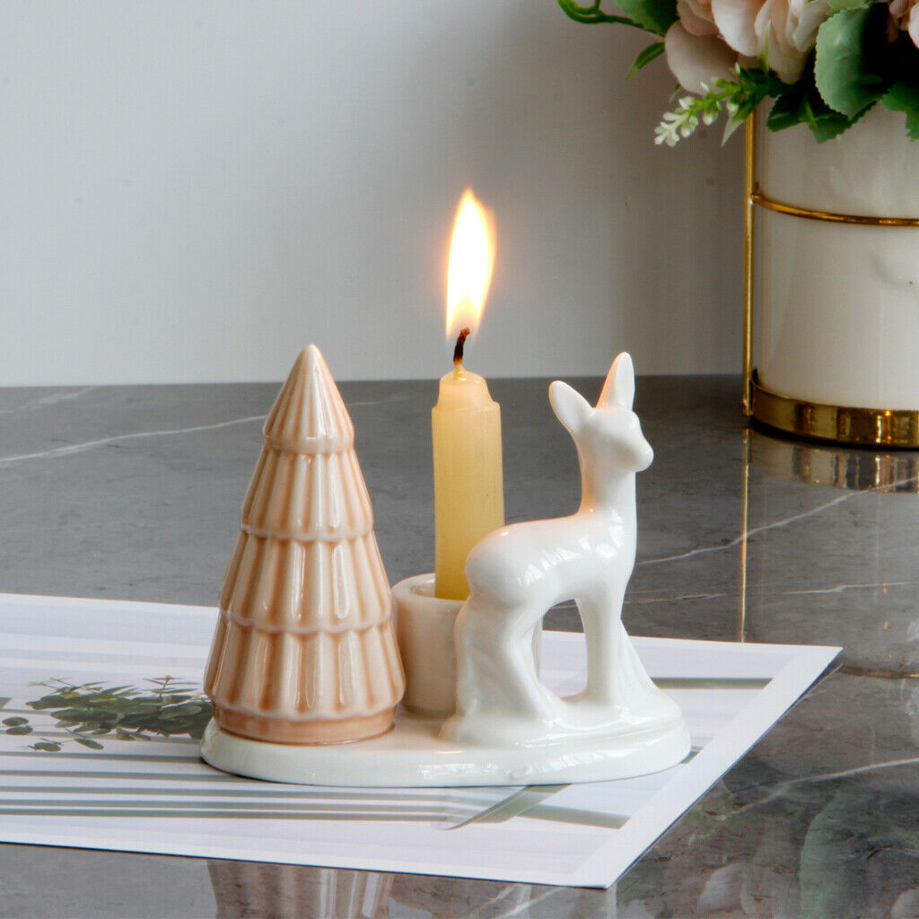Lovely Fawn Candle Holder Elk Candlestick Home Table Holiday Decorations