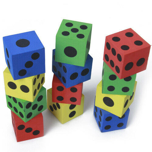 12 Pieces Mini Foam Colorful Dices for Children Kids Educational Fun Prize