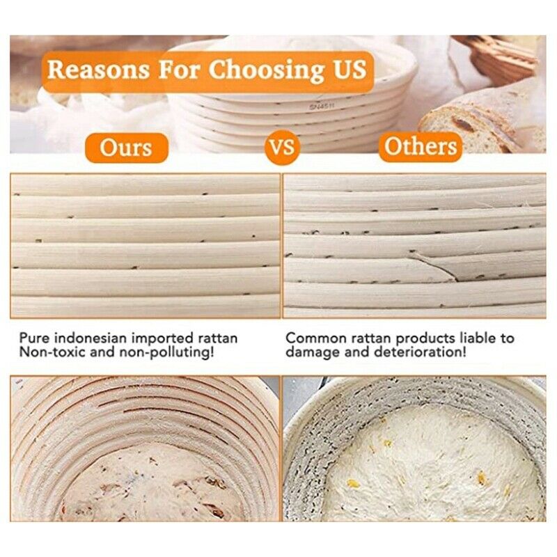 10 Inch Oval Shaped Bread Banneton Proofing Basket - Baking Dough Bowl Gifts fZ4